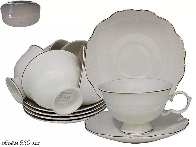 Чайный набор Maria Gold Lenardi 12 предметов 250 мл