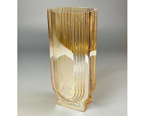 Декоративная ваза для цветов 30см Vase Lenardi желтая