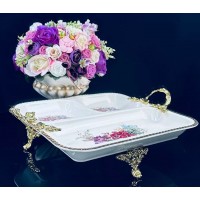 Менажница квадратная 34 см Астория Lenardi на ножках с ручками Менажница квадратная 34 см Астория Lenardi на ножках с ручками