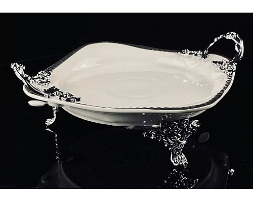 Блюдо фигурное 33 см Atlantis Lenardi на ножках с ручками