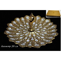 Блюдо круглое со стразами Феникс Lenardi 39 см