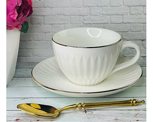 Чайный набор Spada Lenardi белый на 6 персон 12 предметов