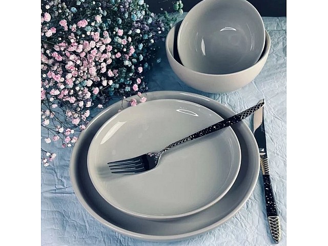 Обеденный сервиз на 6 персон 24 предмета Lesto Lenardi серый