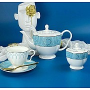 Чайный сервиз на 6 персон 16 предметов 260 мл Blu Turkese Lenardi