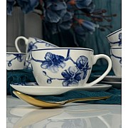 Кофейный набор на 6 персон 12 предметов 130 мл Blue Flowers Lenardi