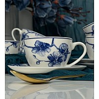 Кофейный набор на 6 персон 12 предметов 130 мл Blue Flowers Lenardi Кофейный набор на 6 персон 12 предметов 130 мл Blue Flowers Lenardi