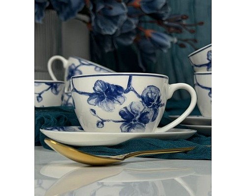 Кофейный набор на 6 персон 12 предметов 130 мл Blue Flowers Lenardi Кофейный набор на 6 персон 12 предметов 130 мл Blue Flowers Lenardi
