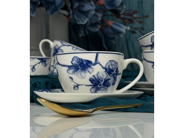 Кофейный набор на 6 персон 12 предметов 130 мл Blue Flowers Lenardi Кофейный набор на 6 персон 12 предметов 130 мл Blue Flowers Lenardi