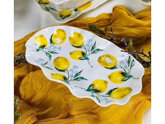 Овальное блюдо 19 см Лимоны Lenardi