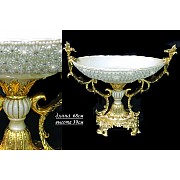 Фруктовница на ножке 68 см Lenardi Жемчуг в стразах