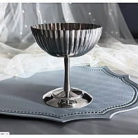 Креманка на ножке рифленая Steel Lenardi