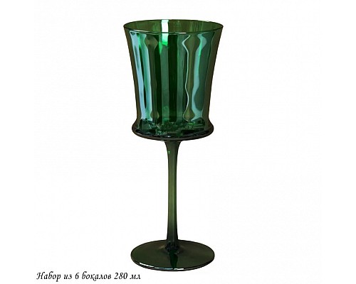 Набор из 6 бокалов 280 мл Rainbow green Lenardi Набор из 6 бокалов 280 мл Rainbow green Lenardi