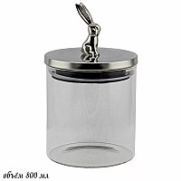 Банка для сыпучих продуктов Зайчик Lenardi серебряный 800 мл Банка для сыпучих продуктов Зайчик Lenardi серебряный 800 мл