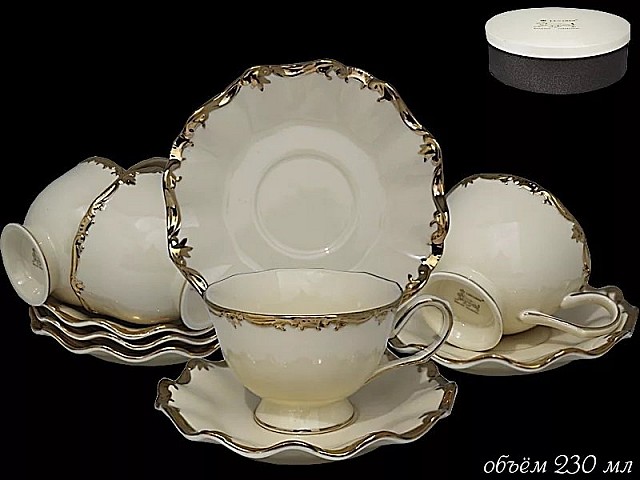 Чайный набор Lenardi Josefine слоновая кость на 6 персон