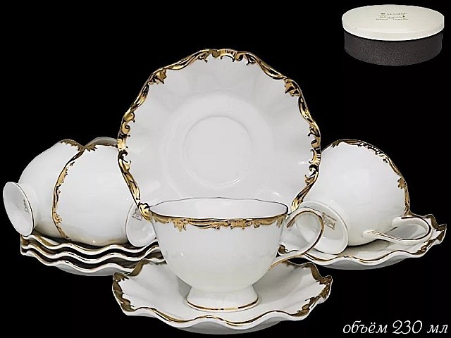 Чайный набор Lenardi Josefine белый на 6 персон