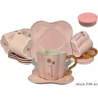 Чайный набор Lenardi Flowers розовый 12 предметов 250 мл