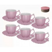 Чайный набор Lenardi Жемчужина розовый 12 предметов 250 мл