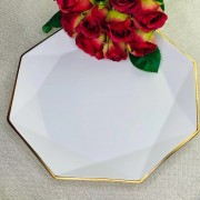 Набор 6 тарелок Lenardi Грани белый 25 см