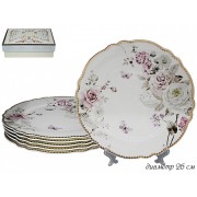 Набор 6 тарелок 26 см Пионы Lenardi