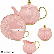 Чайный сервиз Медея Lenardi на 6 персон 15 предметов розовый