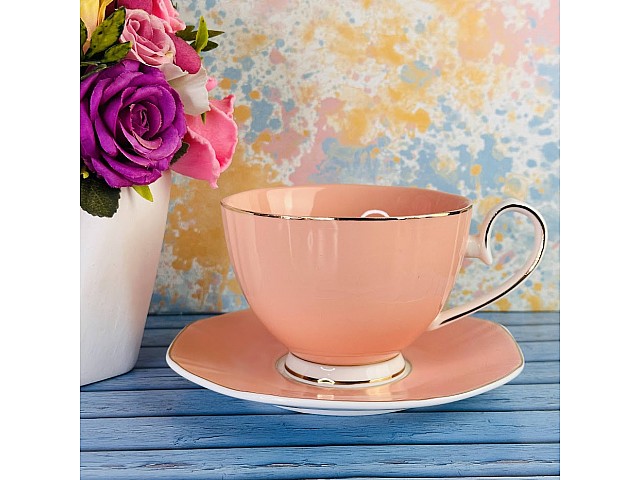 Чайный набор на 6 персон 12 предметов 250 мл Viola Lenardi оранжевый