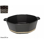 Салатник с ручками Lenardi Tekito черный 24 см