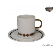 Чашка с блюдцем Lenardi Tekito белый 220 мл