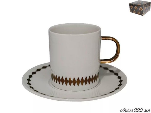 Чашка с блюдцем Lenardi Tekito белый 220 мл