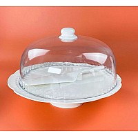 Тортовница 30,5 см на ножке с крышкой и лопаткой Шармель Lenardi