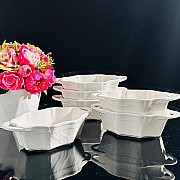 Набор из 6 овальных салатников 17 см White Lenardi