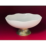 Конфетница 20см на ножке Multicolor Lenardi белая