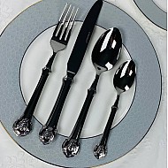 Набор столовых приборов Mukha Lenardi на 6 персон 24 предмета серебро Набор столовых приборов Mukha Lenardi на 6 персон 24 предмета серебро