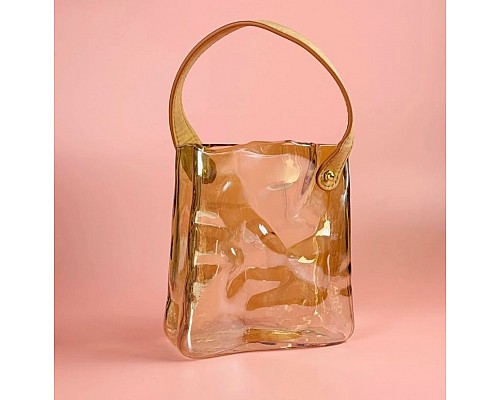 Декоративная ваза для цветов 17 см Fiore Lenardi янтарная