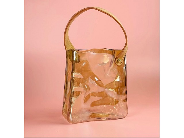 Декоративная ваза для цветов 17 см Fiore Lenardi янтарная