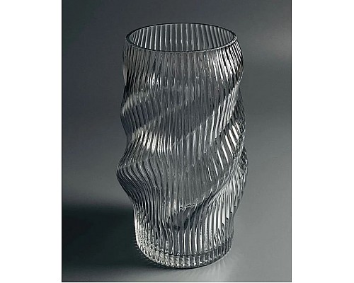 Декоративная ваза для цветов 24см Vase Lenardi серая