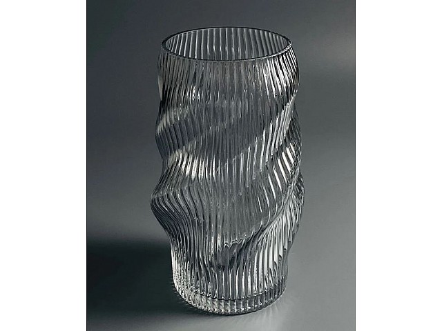 Декоративная ваза для цветов 24см Vase Lenardi серая