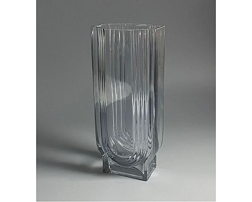 Декоративная ваза для цветов 30см Vase Lenardi серая