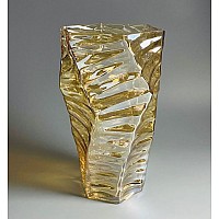 Декоративная ваза для цветов 33см Vase Lenardi желтая