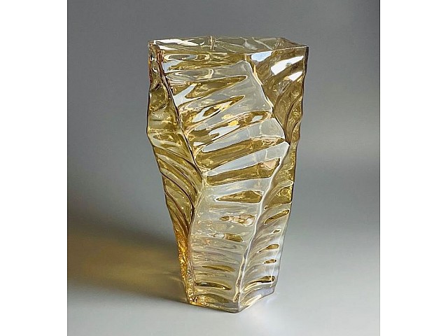 Декоративная ваза для цветов 33см Vase Lenardi желтая