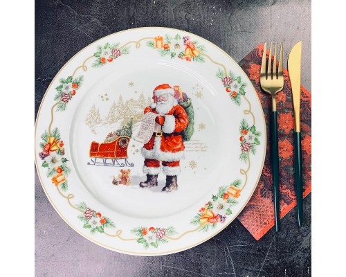 Набор 6 тарелок Новогодний Lenardi 27 см
