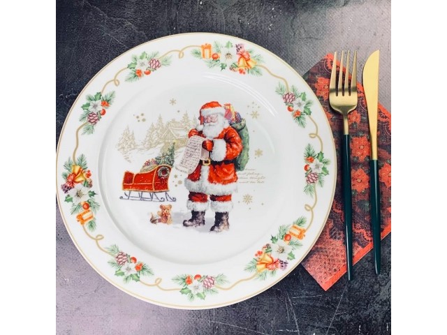 Набор 6 тарелок Новогодний Lenardi 27 см