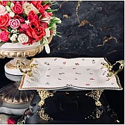 Блюдо квадратное 28 см Годжи Lenardi на ножках с ручками