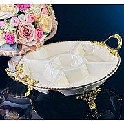 Менажница 33 см Atlantis Cream Lenardi на ножках с ручками