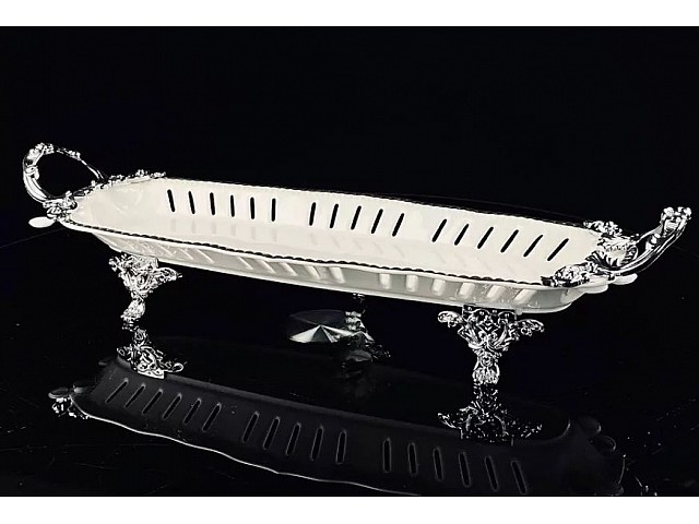 Блюдо фигурное 43 см Atlantis Lenardi на ножках с ручками