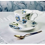 Чайный набор Flowers Lenardi синий цветок на 6 персон 12 предметов