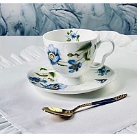 Чайный набор Flowers Lenardi синий цветок на 6 персон 12 предметов