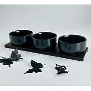 Набор из 3 салатников 10 см 230 мл на подставке Blackwood Lenardi