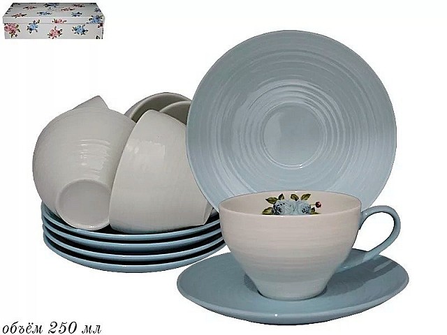 Чайный набор Lenardi Акварель голубая 12 предметов