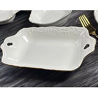 Прямоугольное глубокое блюдо 28 см Аврора золото Lenardi Прямоугольное глубокое блюдо 28 см Аврора золото Lenardi