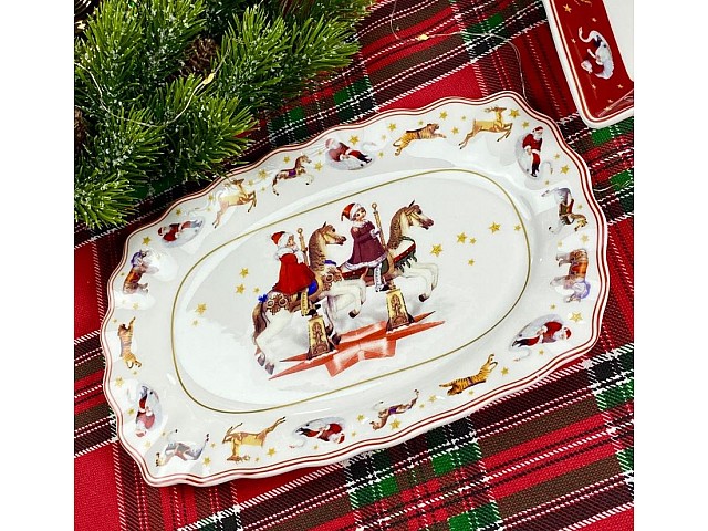 Набор из 2 прямоугольных блюд 26 см Новогодний Lenardi